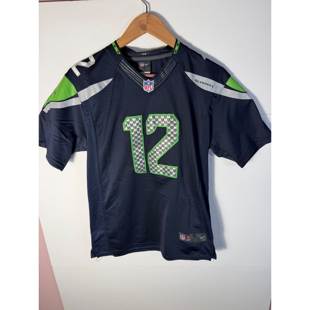 Nike Seattle Seahawks 12th Fan Youth XL NFL Jersey Navy Blue Football Shirt